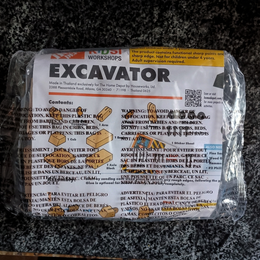 3/$10 🌟 NEW Home Depot Kids Workshop Excavator Toy Project NOV 2025